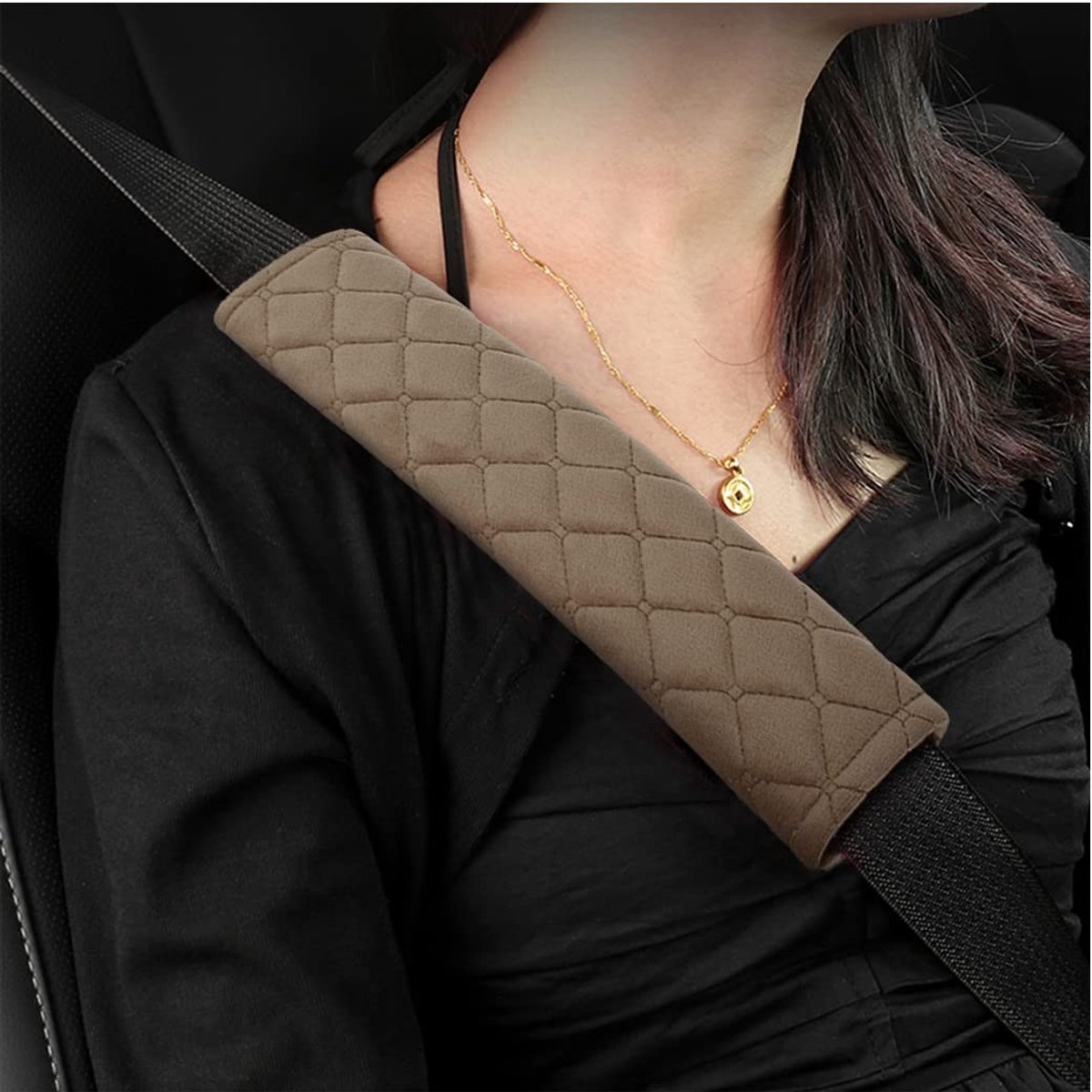 Dailygoods - 2 Stuks Universele Autogordelhoes met Comfortabel Kussentje