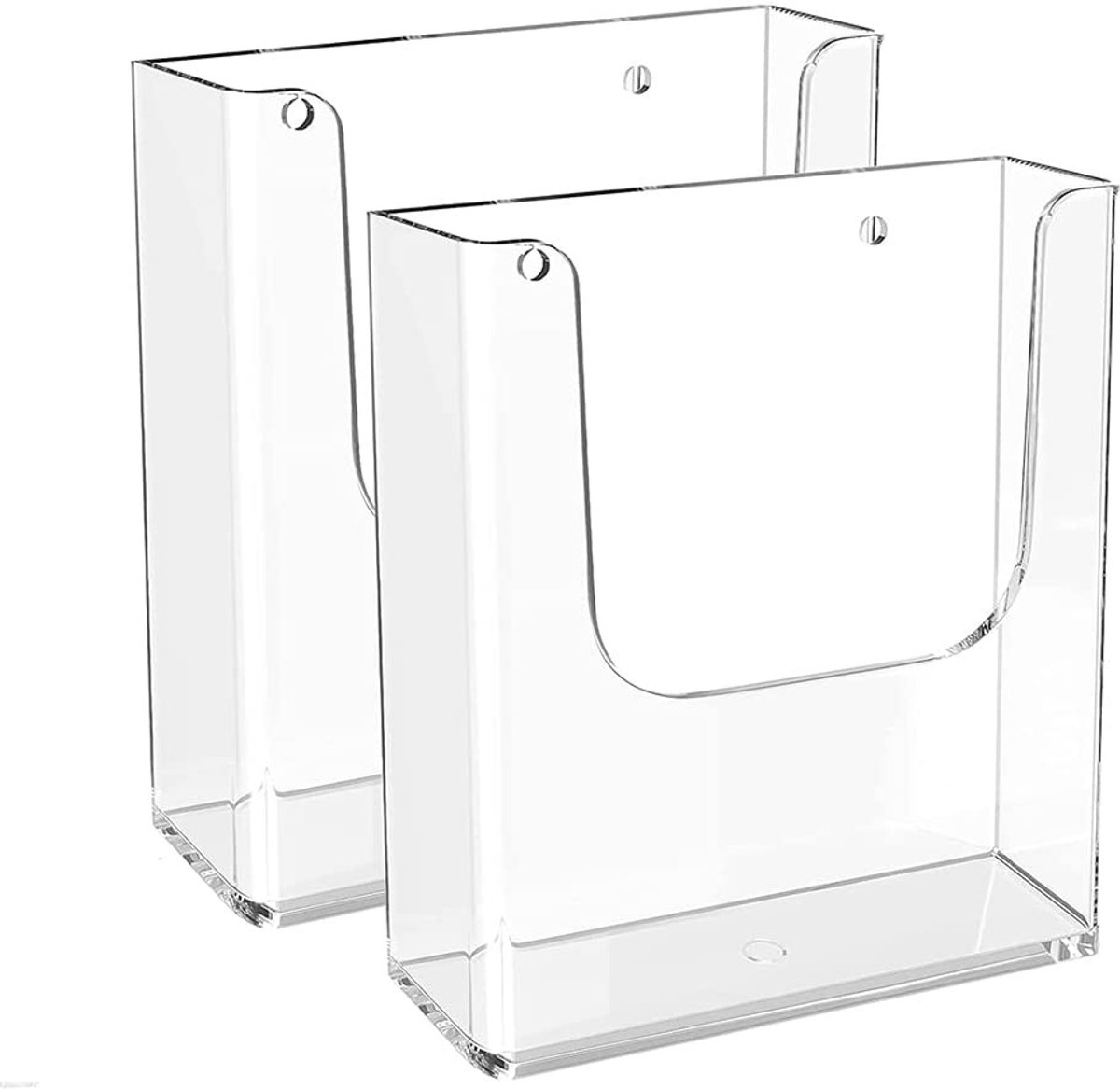 Dailygoods - Dailygoody - Wandbrochurehouder - Transparant Acryl - 2 stuks - Brochurehouder Wandhouder - Geschikt voor Flyers en Marketingmaterialen