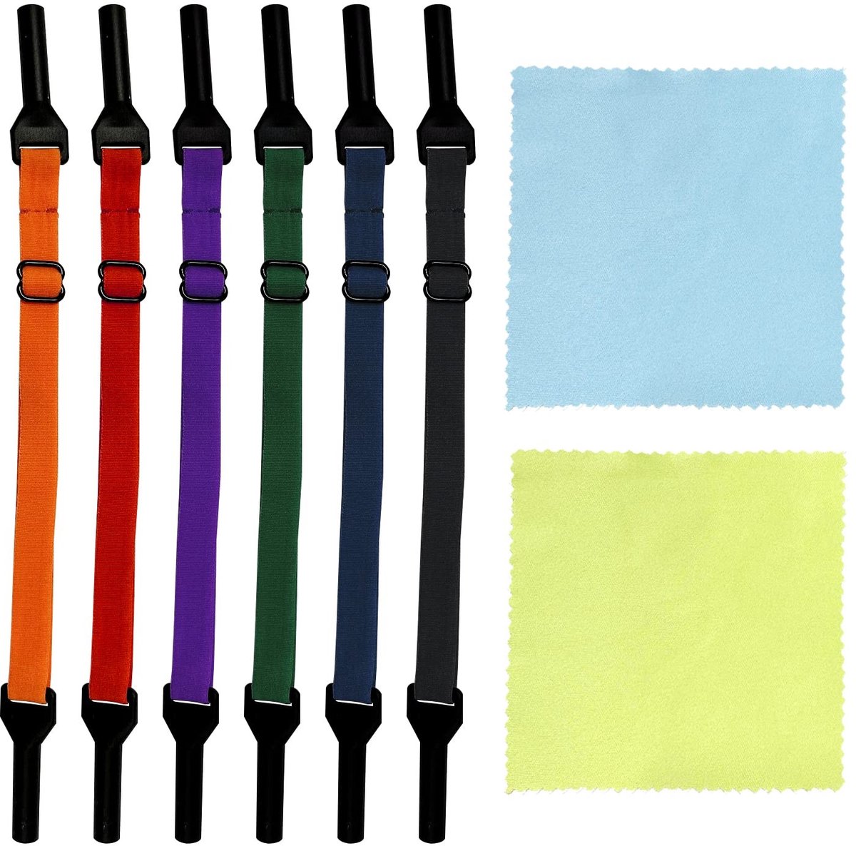 Dailygoods - Dailygoody - Brillenkoord - Verstelbare brilriemen - Antislip en elastisch - 6 kleuren - Inclusief reinigingsdoekjes - Geschikt voor mannen, vrouwen e...