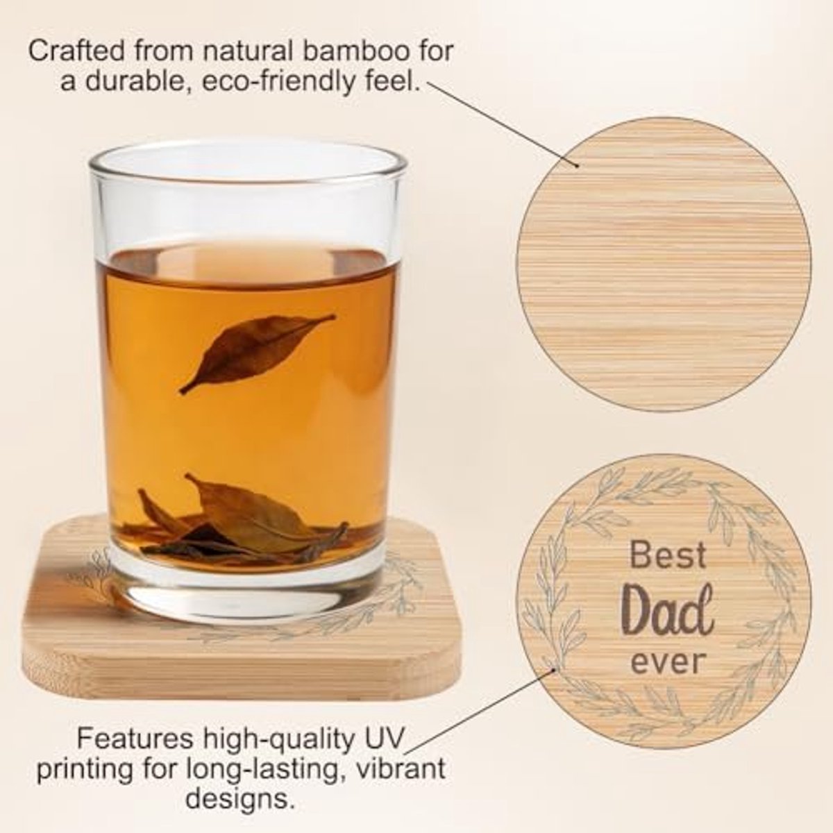 Geschenken voor papa, geschenken voor vader, papa-onderzetters, houten onderzetters, dad-geschenken van dochter, geschenkideeën voor vader, verjaardagscadeaus