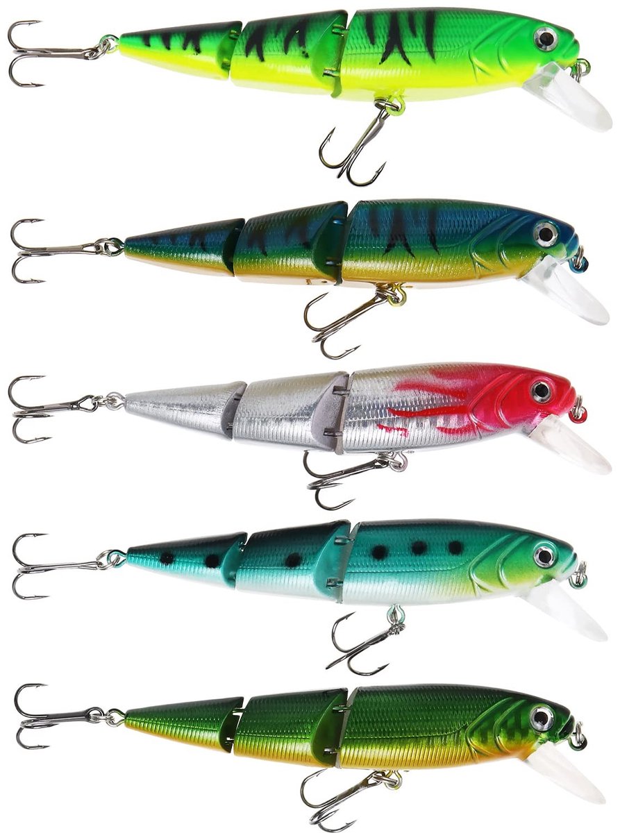 Dailygoods - Dailygoody - Multi Jointed Vissen Lokt - Kunstmatig Aas - Levensechte Swimbaits - 5 Stuks - Visgerei voor Snoekbaars en Gele Baars