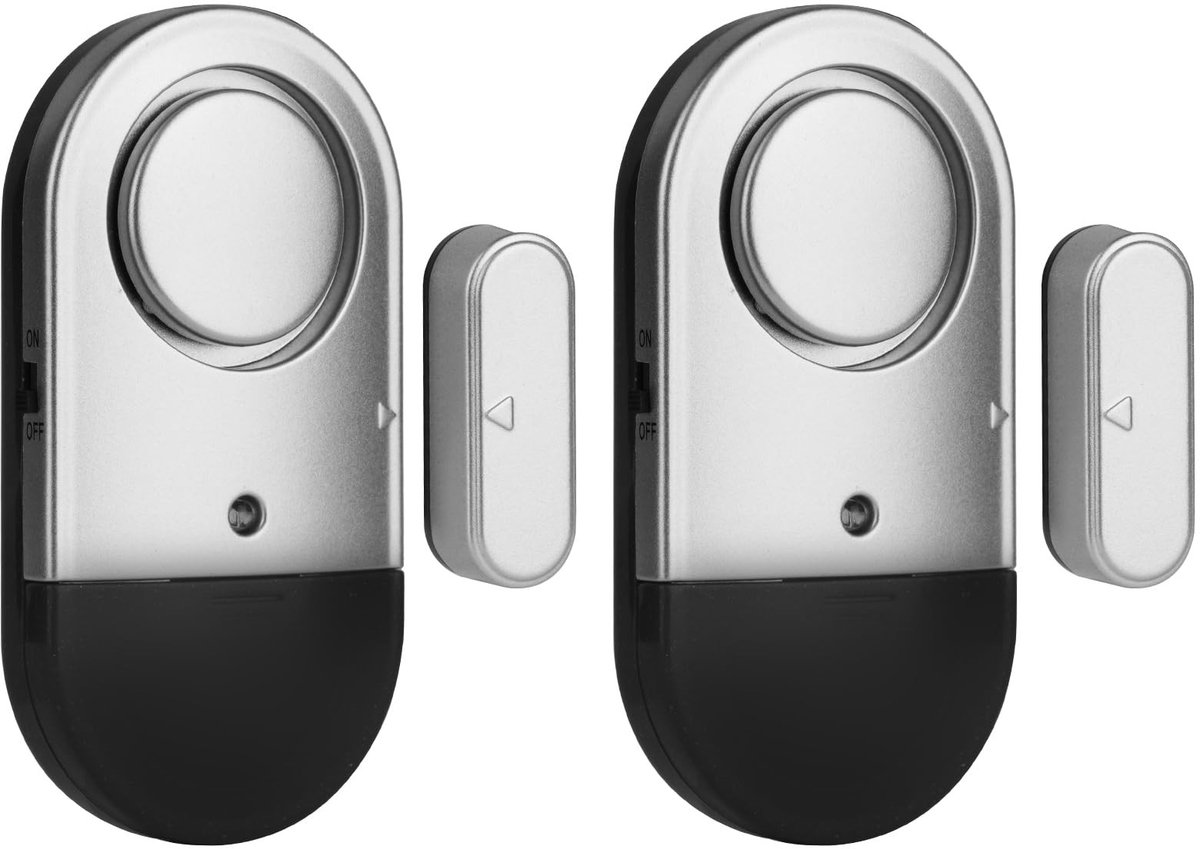 Dailygoody - Deur- en raamalarm - Diefstalbeveiliging - 120db alarmsysteem - Zwart Grijs - Veiligheid voor thuis - Geschikt voor kinderen