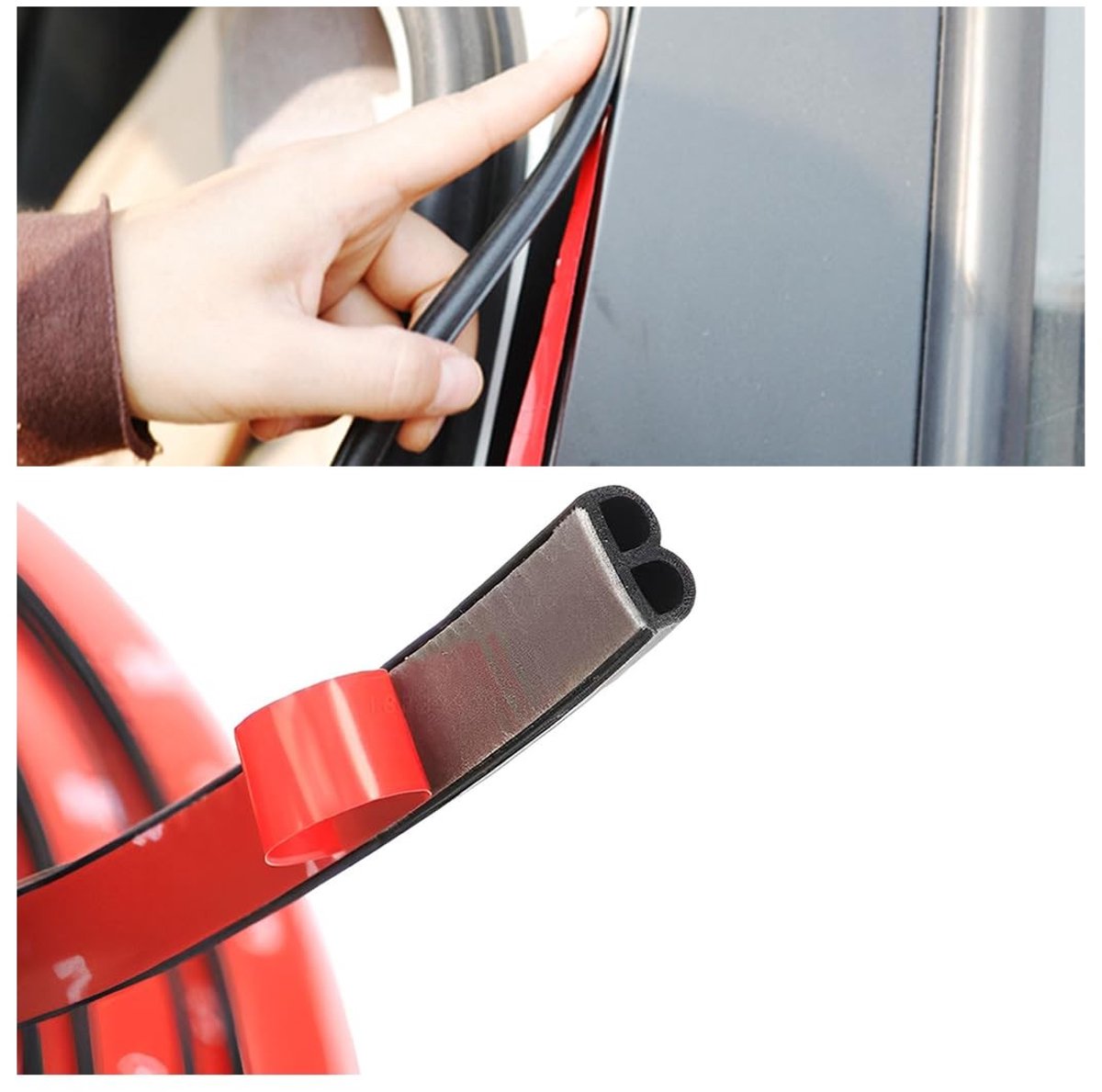 Dailygoody - Rubberen Afdichting - Geluidsisolatie - Universeel 8 m - Zelfklevend - Tochtstopper voor Autodeuren - Zwart