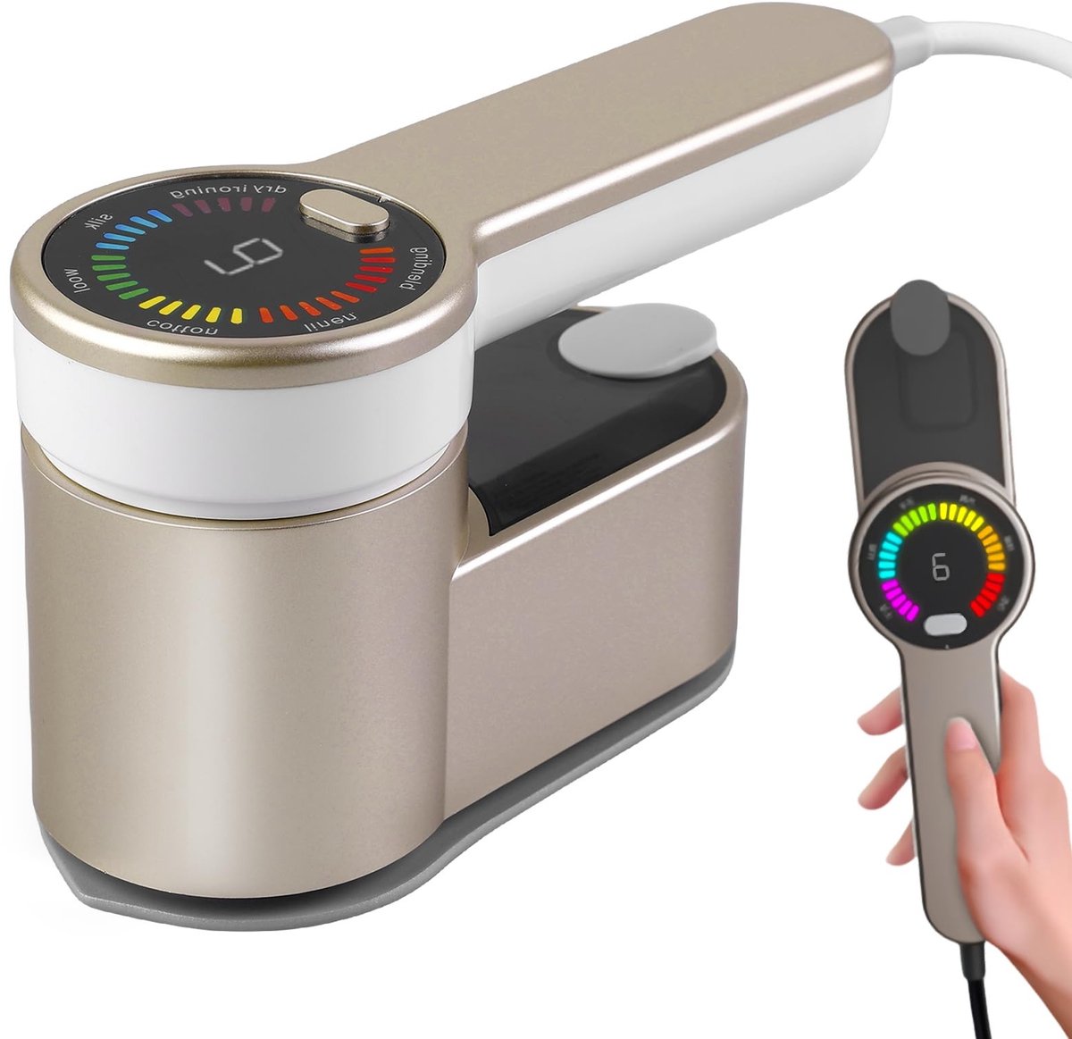 Dailygoods - Dailygoody - Travel Steamer - Kledingstomer - 1200 W Mini-strijkijzer - Crème geel - Reisstrijkijzer - 5 Stoomniveaus - Geschikt voor gezinnen - Model..