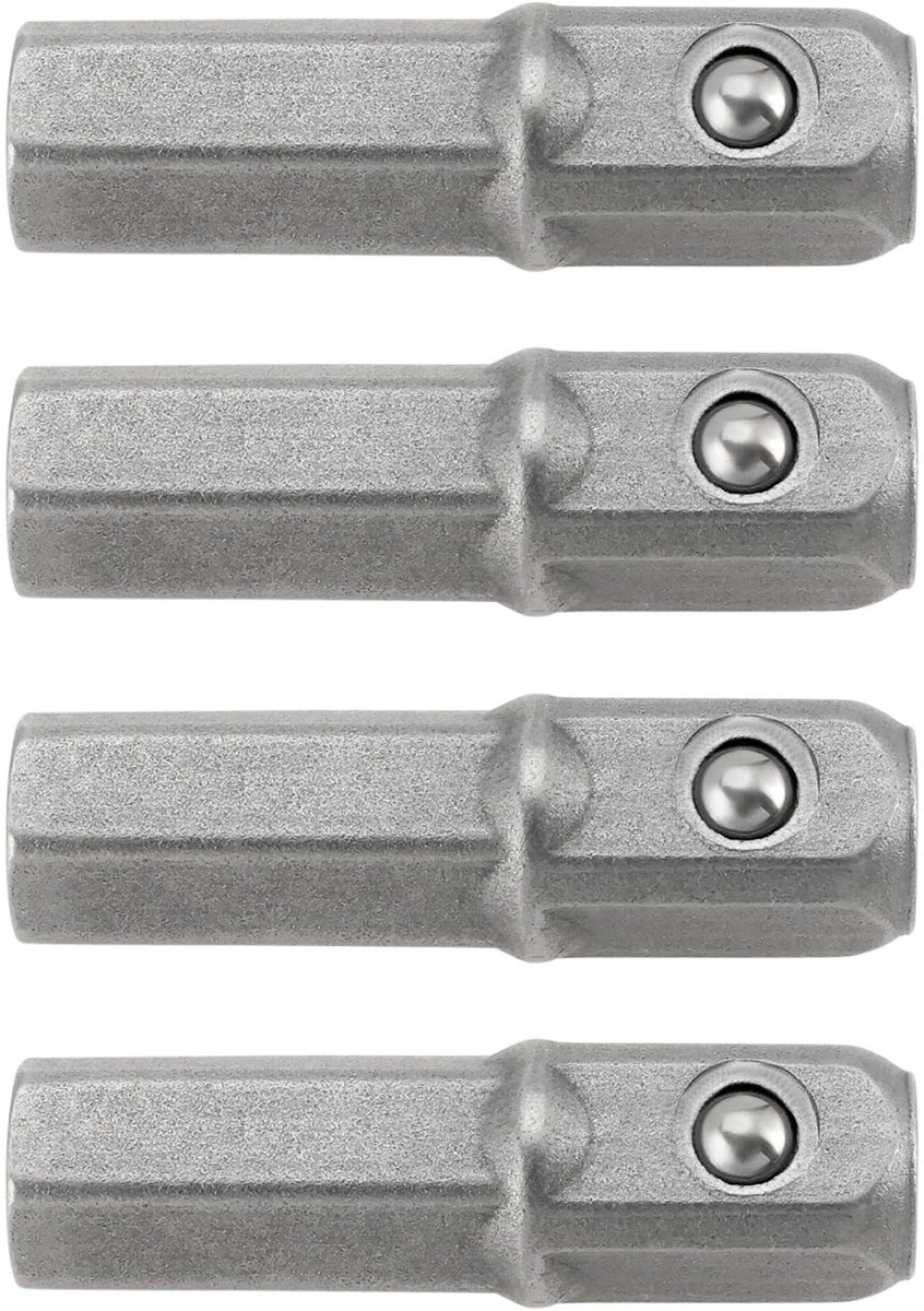 Dailygoods - Dailygoody - Bit Adapter - 1/4 Inch - Chrome Vanadium Staal - 25mm - 4 Stuks - Voor gereedschap - Ideaal voor klussen - Handig en veelzijdig