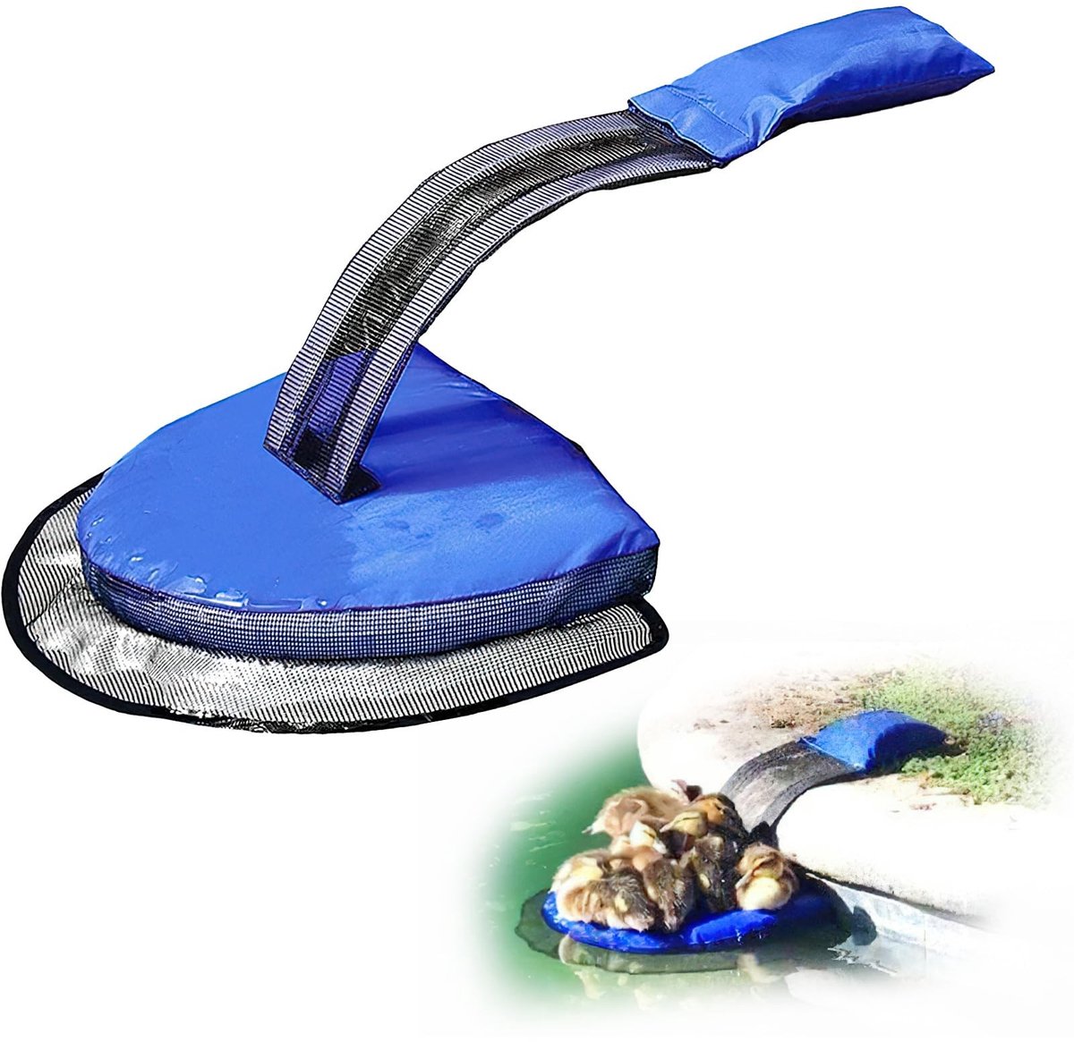 Dailygoods - Dailygoody - Opblaasbare Zwembad Ramp - Dierenreddende Drijvende voor Huisdieren - Blauw - Veiligheid voor Kleine Dieren - Ontsnapnet voor Dieren