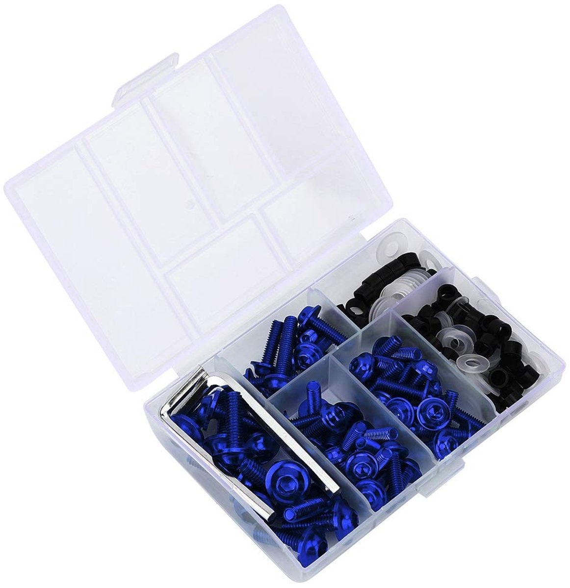 Dailygoods - Dailygoody - Universele Motor Fairing Bolt Kit - 158 Stuks - Duurzaam en stevig - Blauw - Montageaccessoires - Geschikt voor diverse motoren - Kleur b...