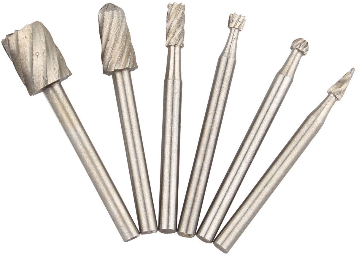 Dailygoods - Dailygoody - HSS Freesbit Set - 6-delig - Hoogwaardige Houtbewerking - Houtbewerking - Precisie en duurzaamheid - Geschikt voor Dremel - Set van 6