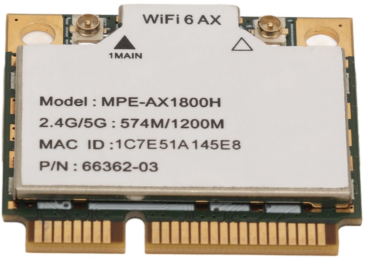 Dailygoods - Dailygoody - AX1800H WiFi-kaart - Mini PCIE-interface - Snelle draadloze verbinding - Dual Band 2,4GHz 5GHz - Geschikt voor Linux - AX1800H model