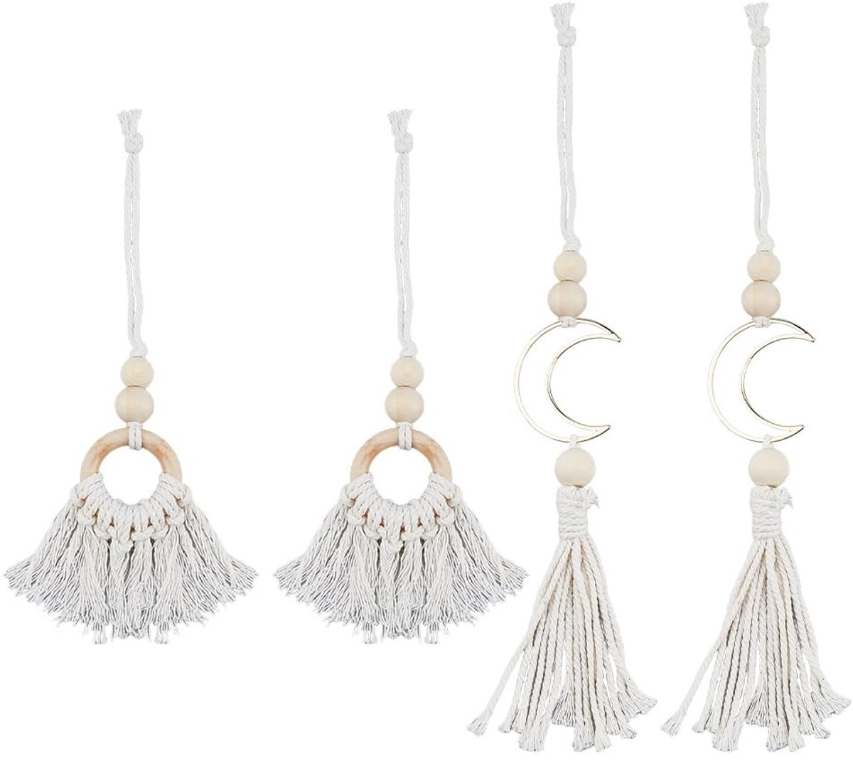 Dailygoods - 4 Stks Boho Muurdecoratie Macrame voor Woonkamer en Café