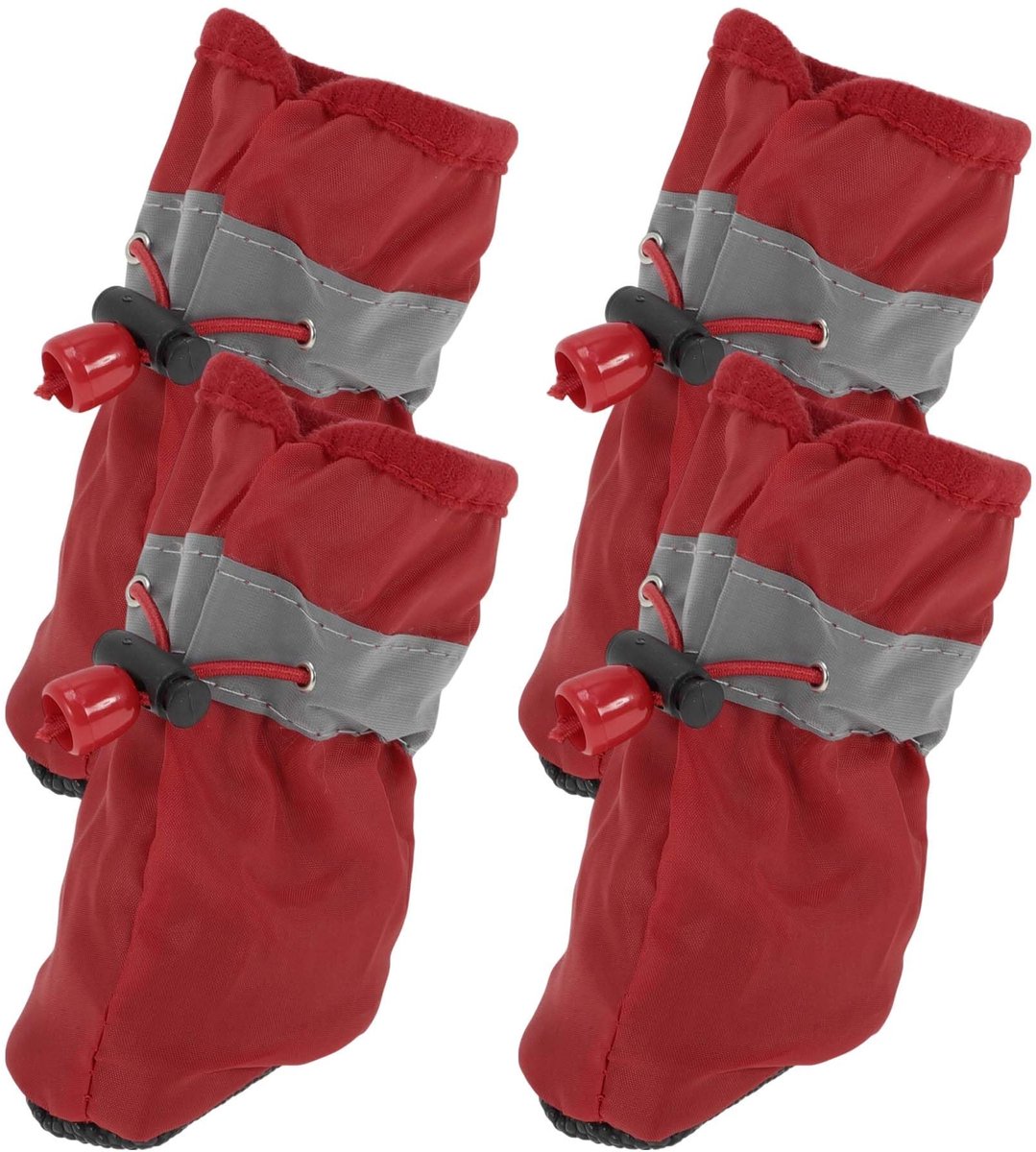 Dailygoods - 4 Stuks Waterdichte Pootbeschermers voor Honden Maat 6 Rood