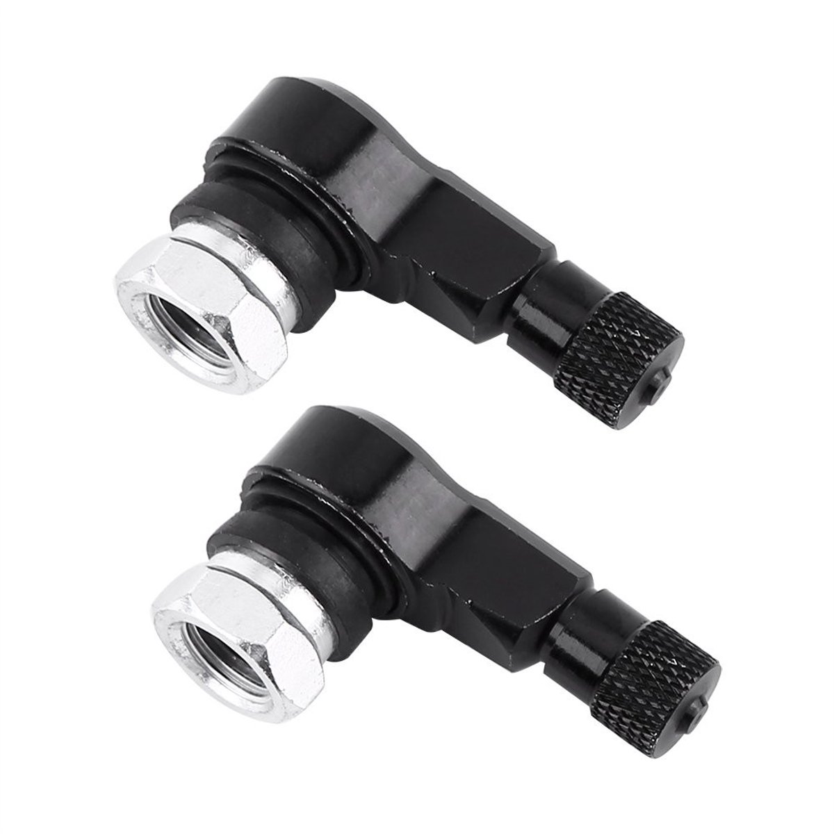Dailygoods - Dailygoody - 90 Graden Bandventiel - Lekvrij - Premium Aluminium - Zwart - Universeel - Voor Motorfiets Tubeless Banden