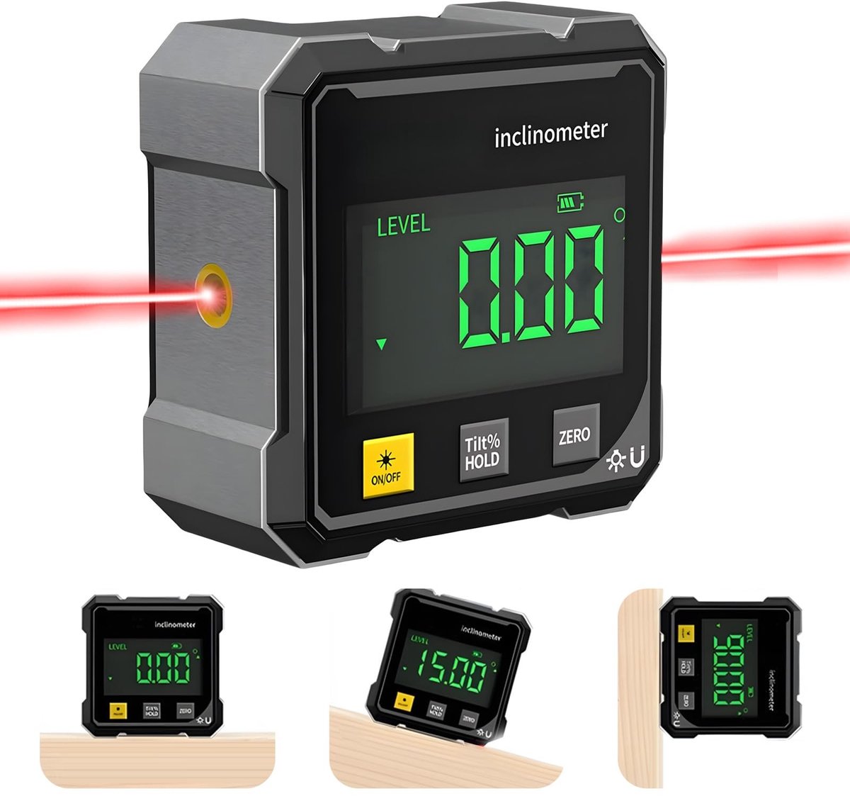 Dailygoods - Digitale Gradenboog met 4 Zijden en Elektronische Laser voor Houtbewerking