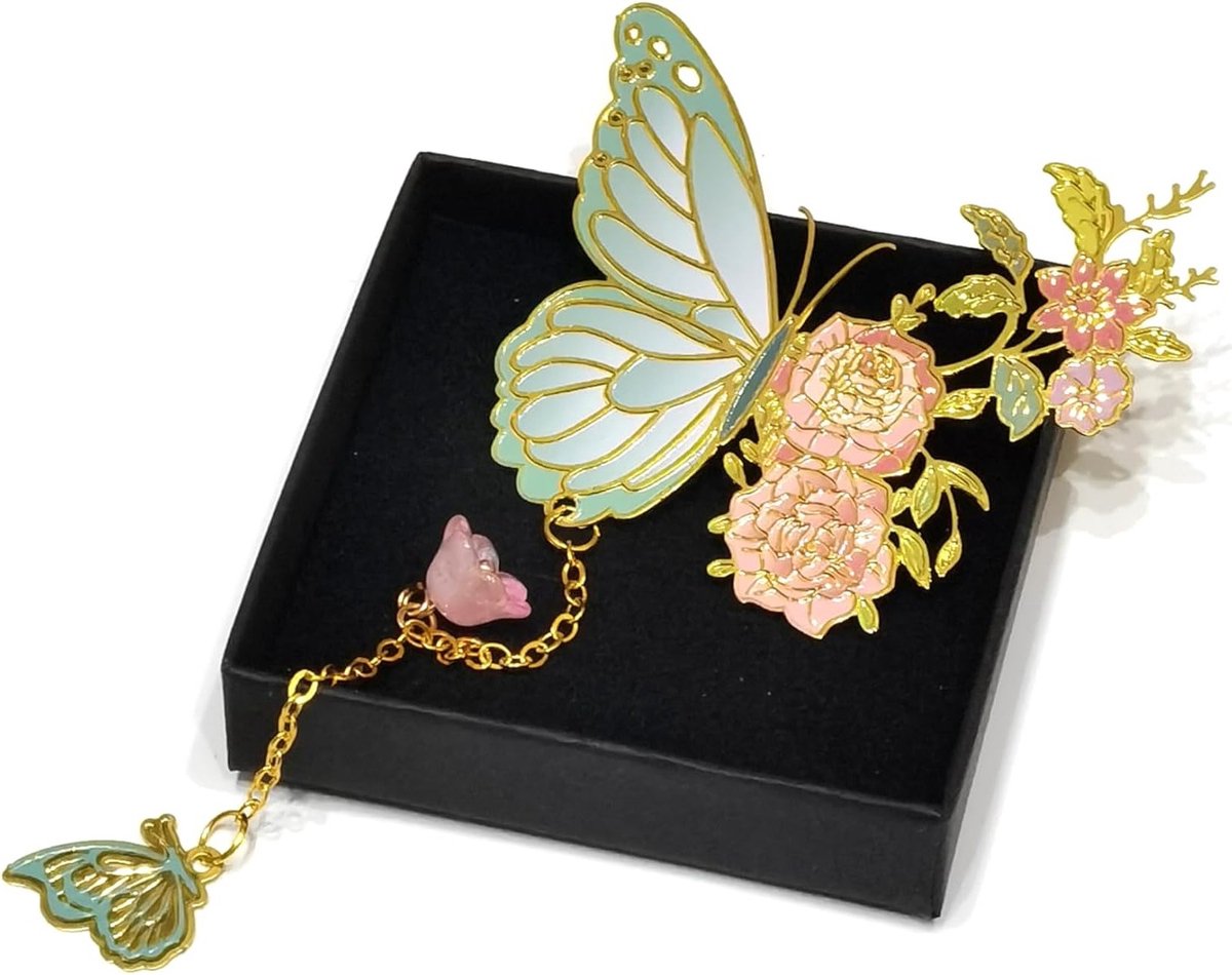 Elegante Boekenlegger met Bloempendant - Unieke Boekenleggers voor Lezers, Perfecte Cadeaus voor Boekenliefhebbers, Stijlvolle Accessoires voor Vrouwen