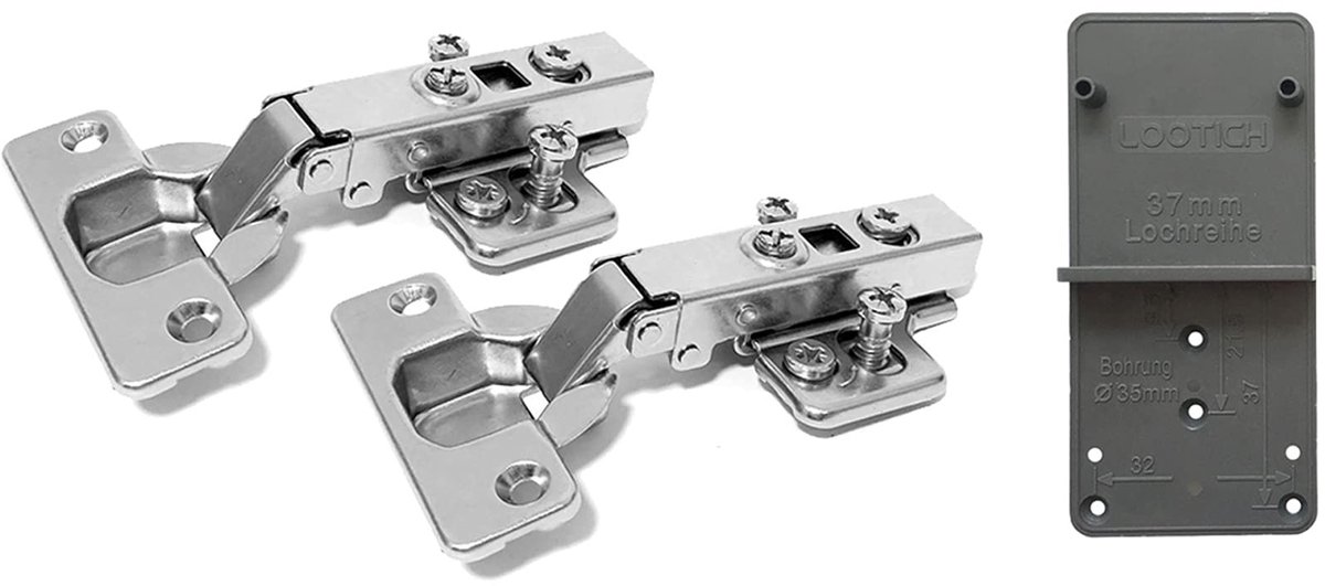 Dailygoody - Voorliggend Scharnieren - Automatische Demping - Europees Type - 35mm - Keukenkast Scharnieren - 2 Stuks - Geschikt voor Kastdeuren