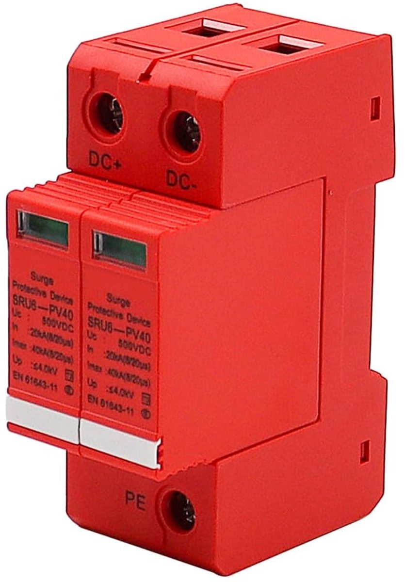 Dailygoody - Overspanningsbeveiliging - Bliksembeveiliging - Laagspanningsafleider - 2P40KA - DC1000V - Bescherming voor je apparatuur - DIN-railmon