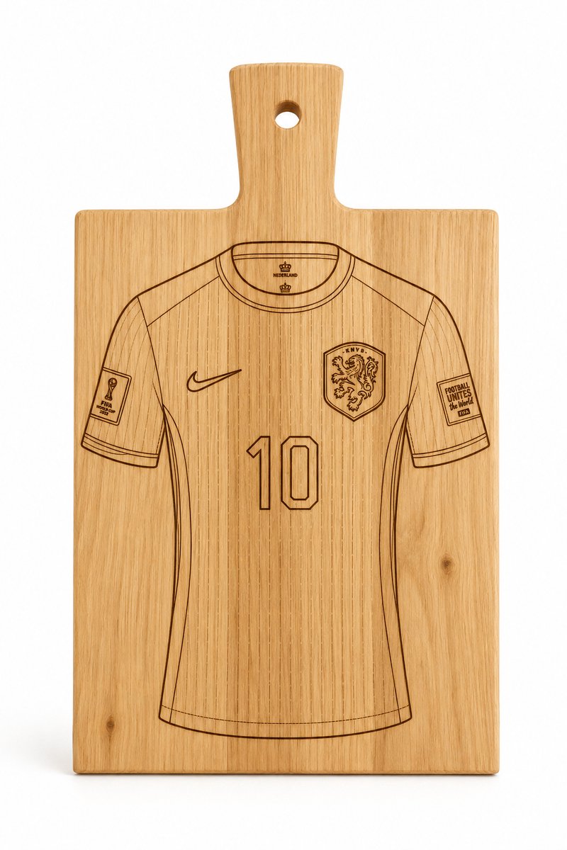 Borrelplank Voetbalshirt Nederland 10 Gegraveerd - WK 2026 Cadeau