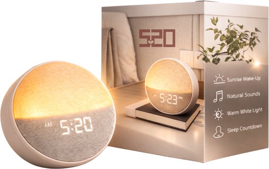 Wake Up Light Wekker met Zonsopgang Simulatie - Lichtwekker met Natuurgeluiden en Slaapgeluiden - 11 Kleuren - Snooze Functie - Slaaptrainer - Sunrise Alarm Clock