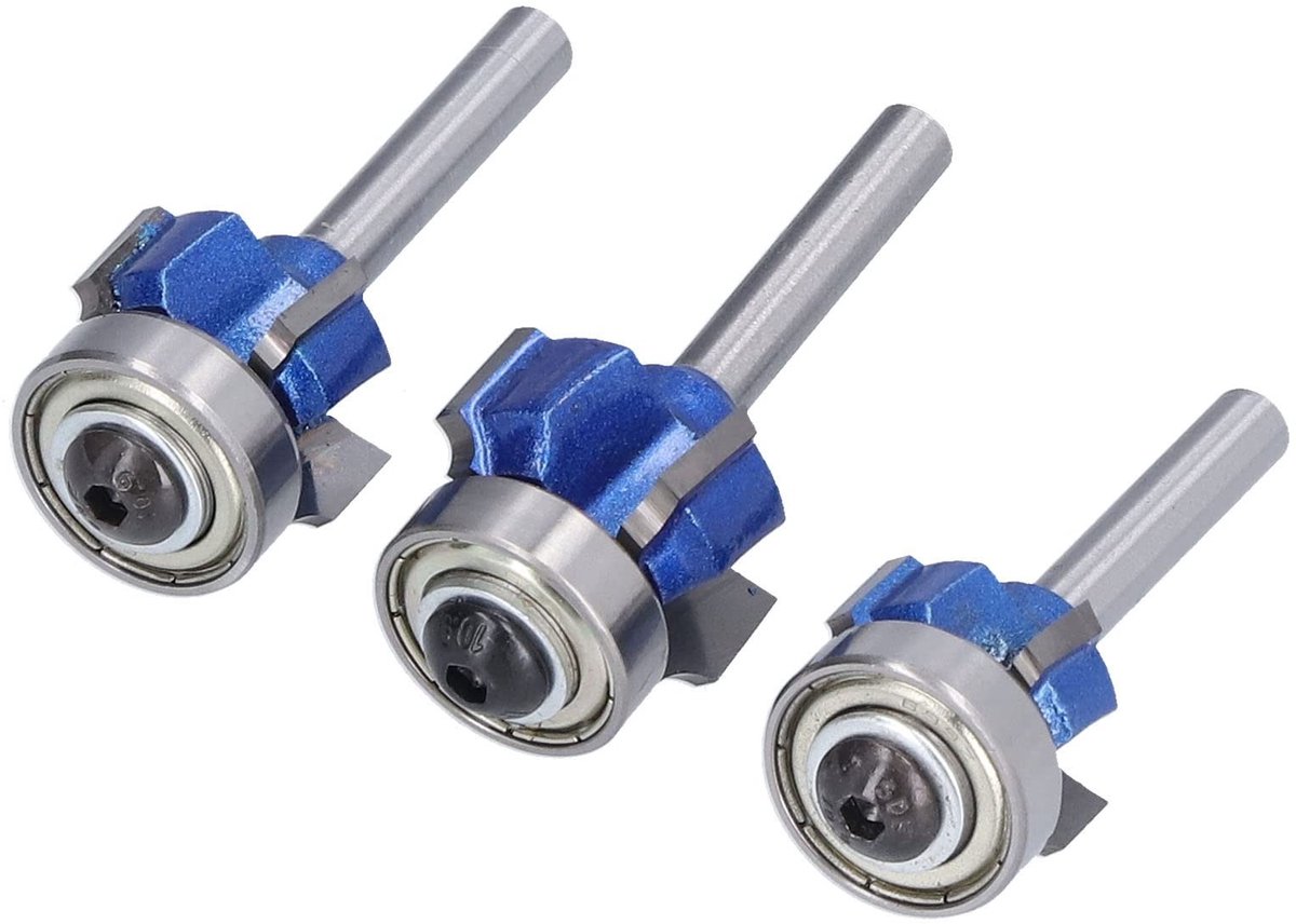 Dailygoody - Hoek Rond Bit - Rand Frezen Houtbewerking - Industriële Kwaliteit - 6mm Schacht - Perfect voor Kast en Lade - 3 Stuks