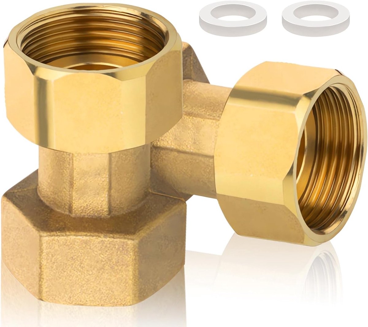 2-delige Messing Verstelbare Schroefverbinding, 3/4 Inch Dubbele Schroefkraanverbinder voor Waterinstallaties, DN20 met Afdichting en Duurzame Kwaliteit