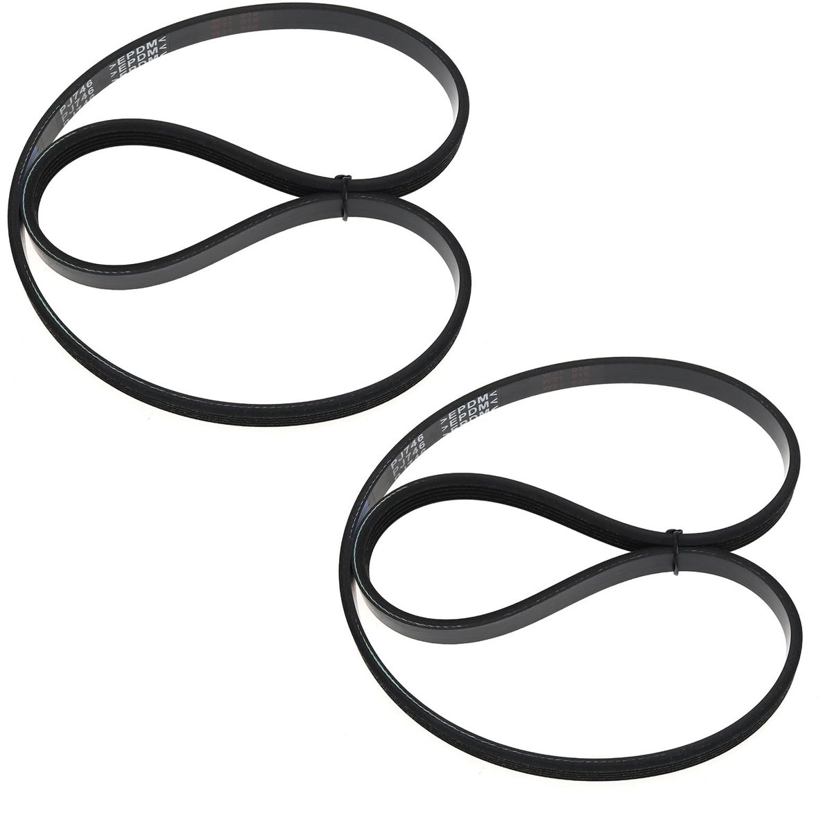 Dailygoods - Dailygoody - aandrijfriem - 2 stuks - rubberen gesloten lus - zwart - betonzaagriem - 746 mm omtrek - geschikt voor Stihl TS410 - 12 mm breedte