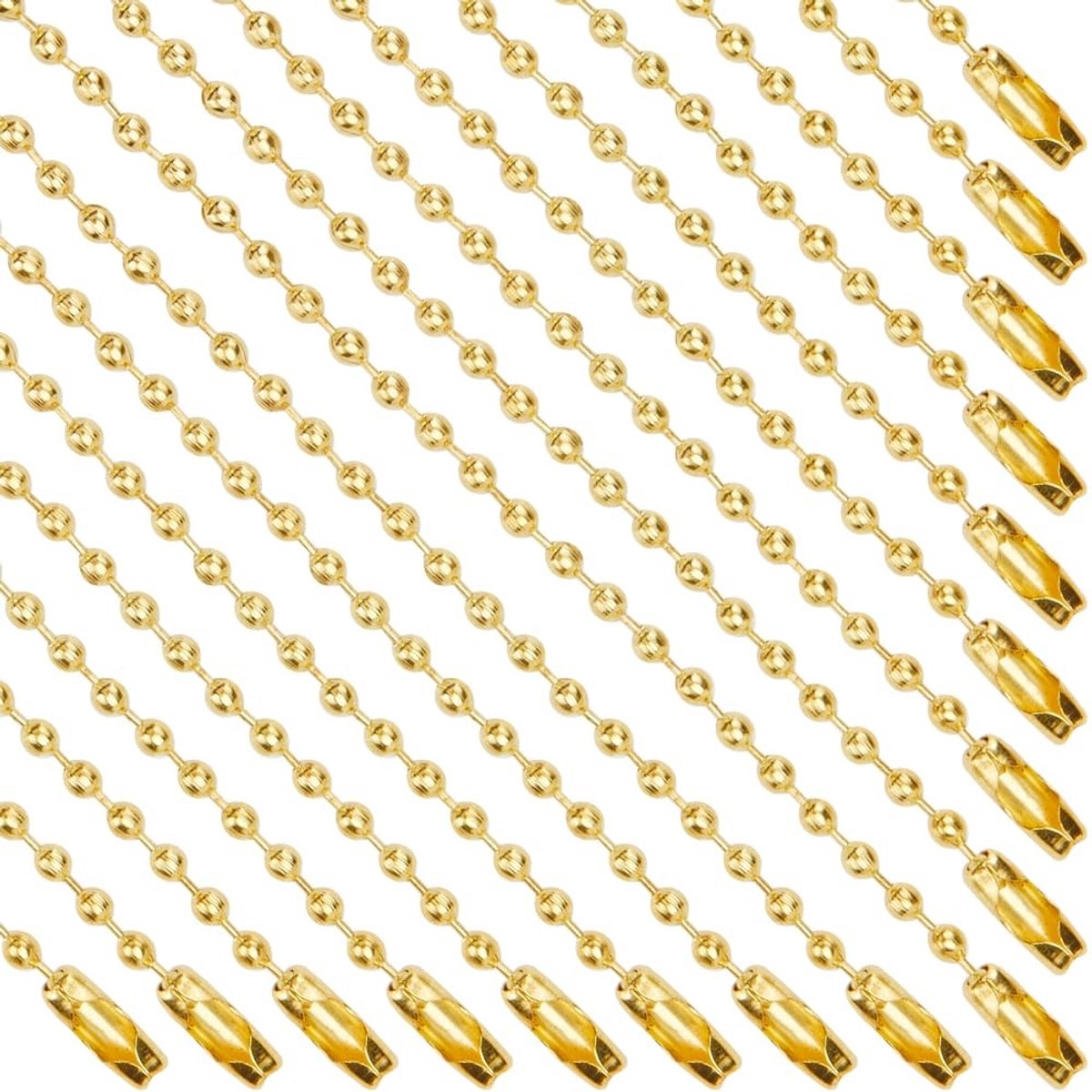 Dailygoods - Korte Roestvrij Stalen Sleutelhangers Ketting met Connector, 100 Stuks