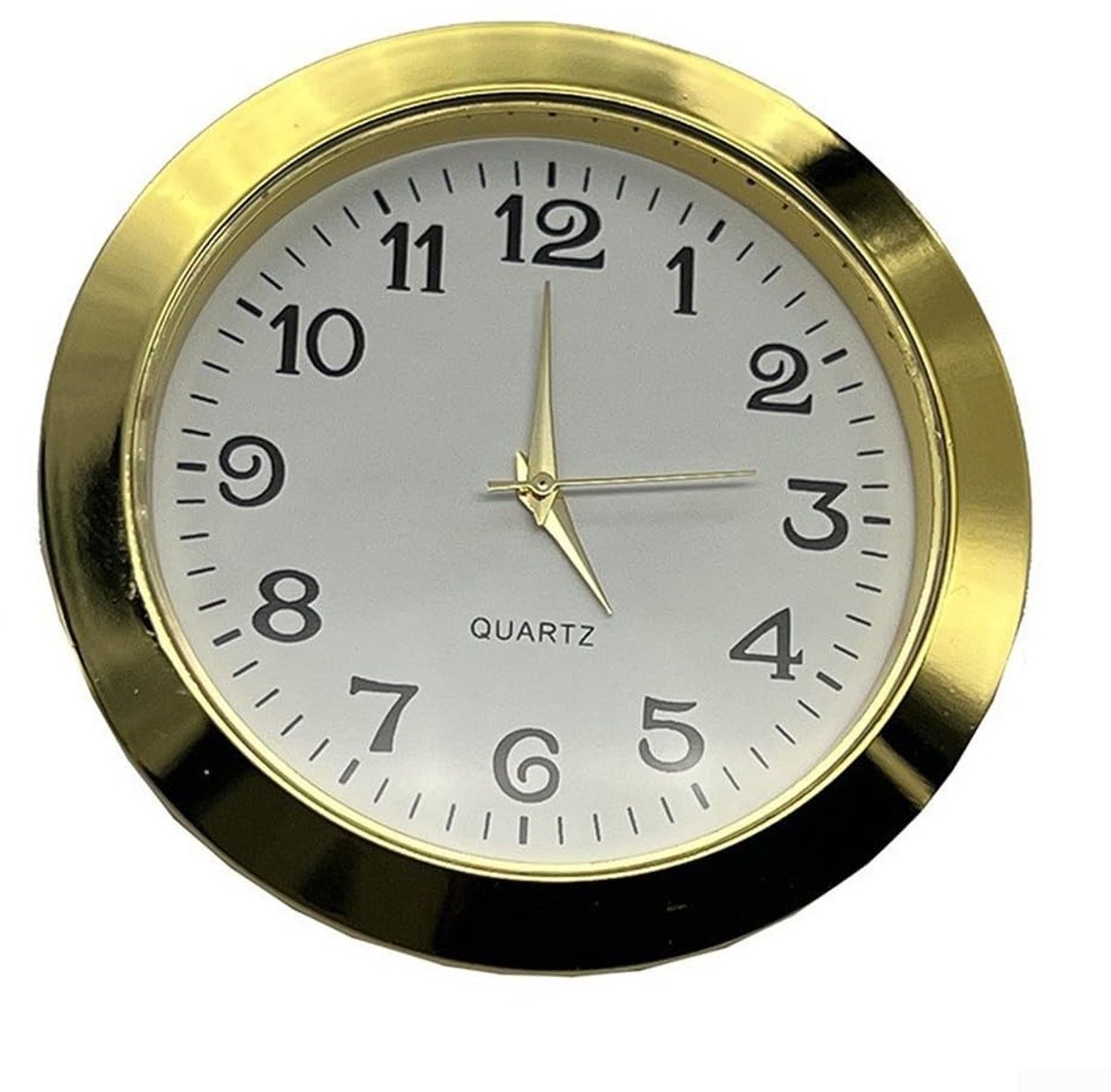Dailygoody - Mini Klok - Ronde Kwartsklok Insert - Goud Arabisch - Perfect voor Ambachten - Decoratieve Klok - 55mm