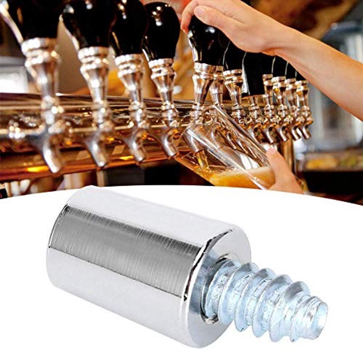 Dailygoody - Roestvrijstalen Biertap Handvat Set - Thuis Brouwen Accessoires - Zilver - Bier Tap Beentje - Ideaal voor Thuiskeuken en Party Bar