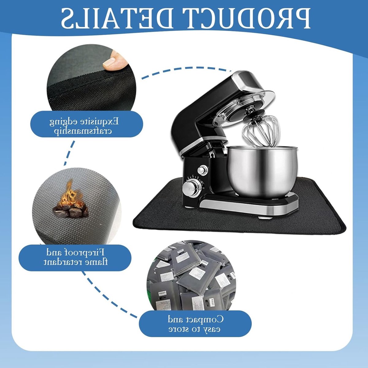 Hittebestendige Mat voor Airfryer en Koffiezetapparaat, Werkblad Onderzetter, 0 x 30 x 45 cm (Abrikoos)