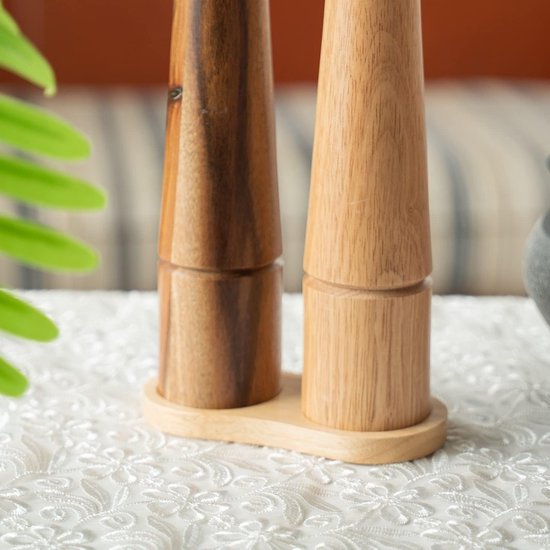 Houten Tray voor Peper- en Zoutmolens, 6 cm Binnen Diameter, Bescherming voor Eettafel en Keukenaccessoire — afbeelding 3