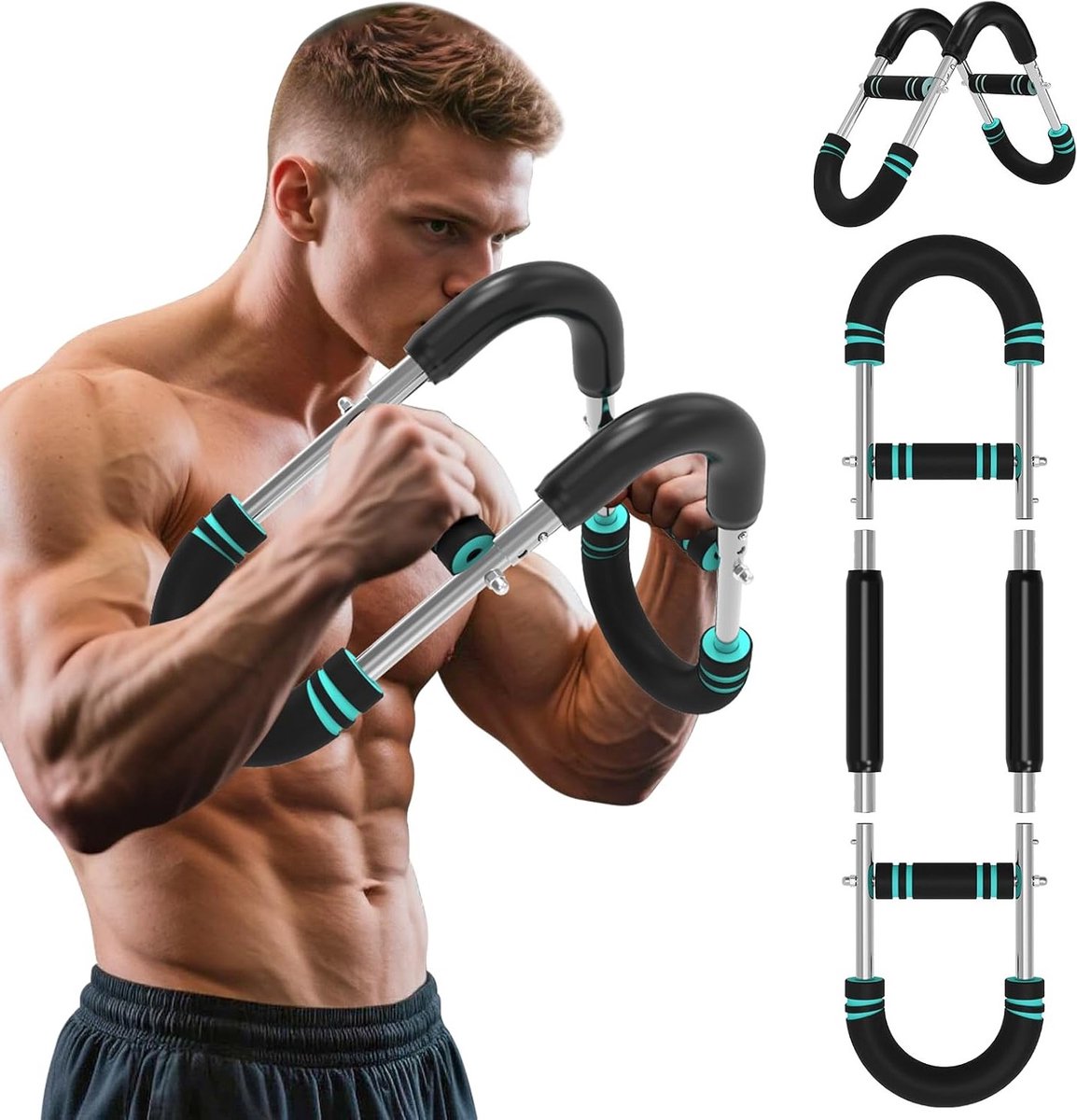 Verstelbaar U-vormig Arm Trainer voor Thuis, Kantoor en Buiten, Weerstandsapparaat 30-50kg, Ideaal voor Krachttraining en Spieropbouw