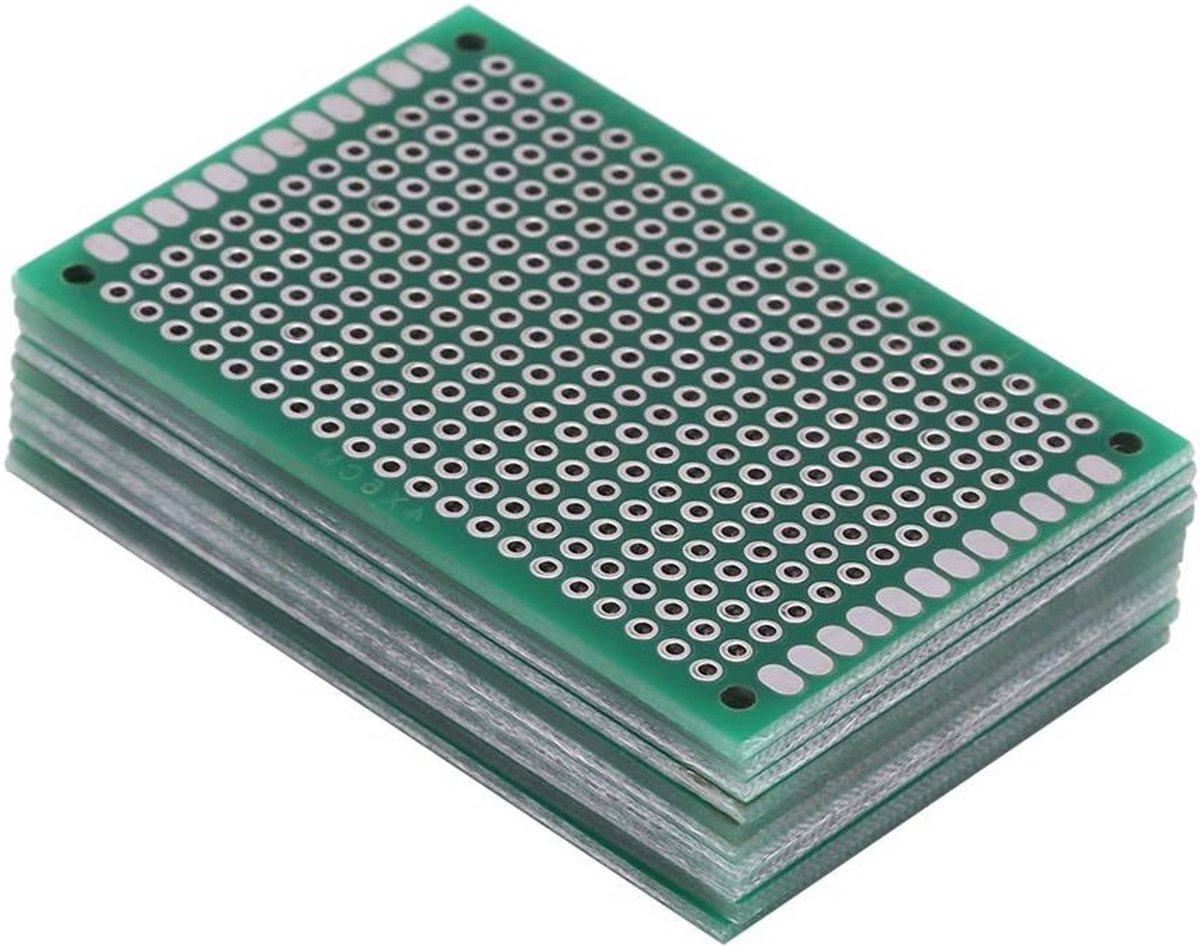 10 Stuks Dubbelzijdige Prototyping PCB's 4x6cm voor Elektronische Projecten en DIY Solderen