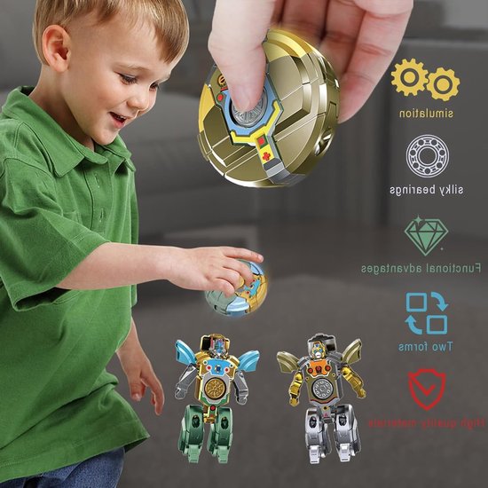 Transformeerbare 2-in-1 Robot Fidget Spinner Speelgoed voor Stressverlichting, Sensory Spelletje voor Kinderen en Volwassenen, Reis Speelgoed en Coole Hand Spinner — afbeelding 3