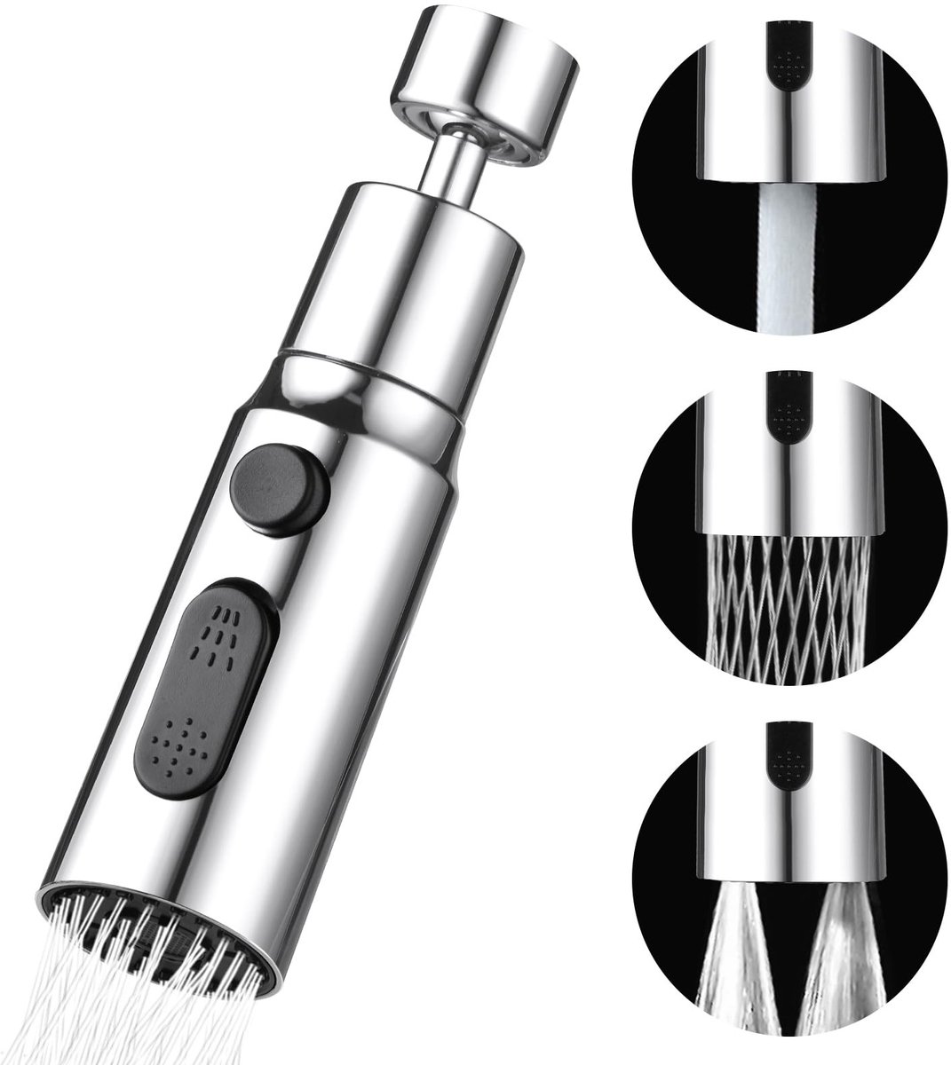 Dailygoods - Dailygoody - Sproeikop voor keukenkraan - 360° draaibaar - 3 standen - Vervan