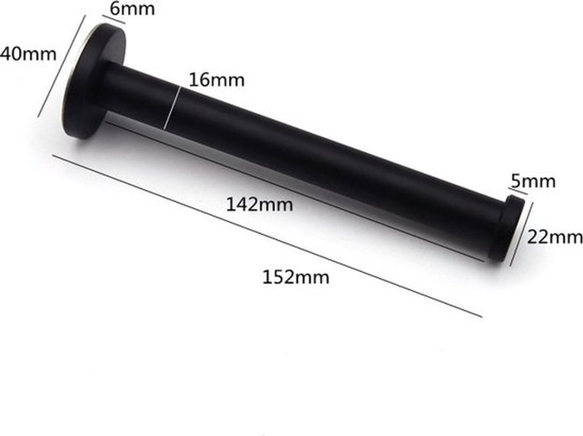 Kledingstang voor aan de Muur 15cm Zwart