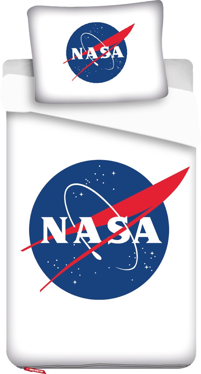 NASA Dekbedovertrek - Eenpersoons - 140 x 200 cm - Wit