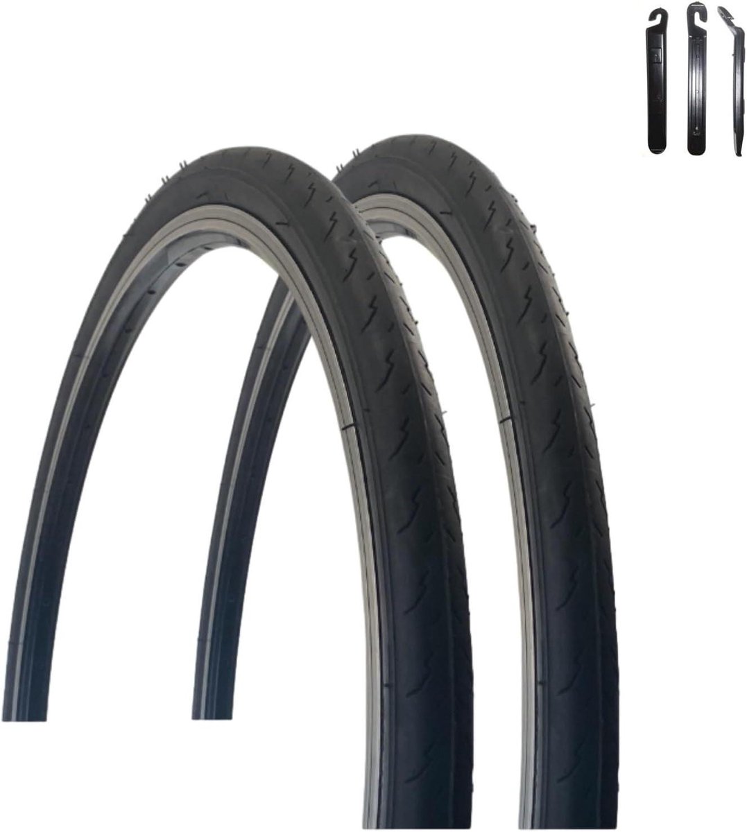 Fietsbanden Set - Banden Set - Fietsonderhoud - Inclusief Bandenlichters - 26 Inch - Zwart