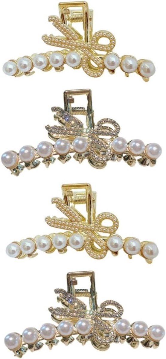 Haaraccessoires Set - Haarspeld Klemmen - Dagelijks Gebruik - Elegante Stijl - 4 Stuks - Wit