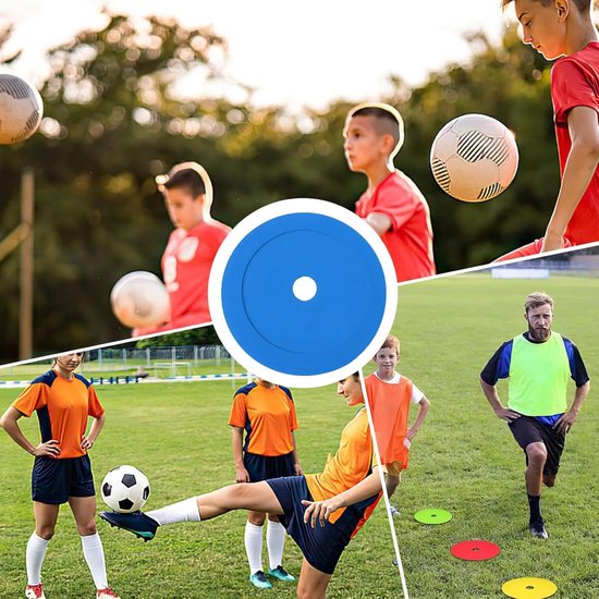 Sport Markering Kegels - Trainingsschijven Platte Pylonen - Sport Training - Opvallende Kleuren - 15 Centimeter - Blauw — afbeelding 4