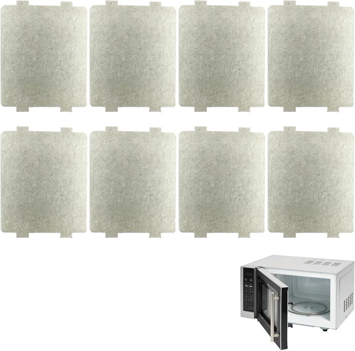 Magnetron Golfgeleider - Mica Platen - Oven Repareren - Hittebestendig 500°C - 8 Stuks - Grijs