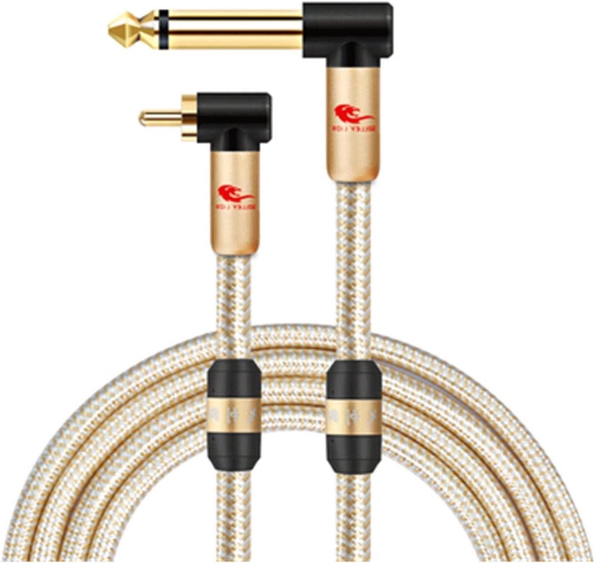 Gitaarkabel - Audiokabel - Muziekoverdracht - Ruisonderdrukking - 2 meter - Zwart