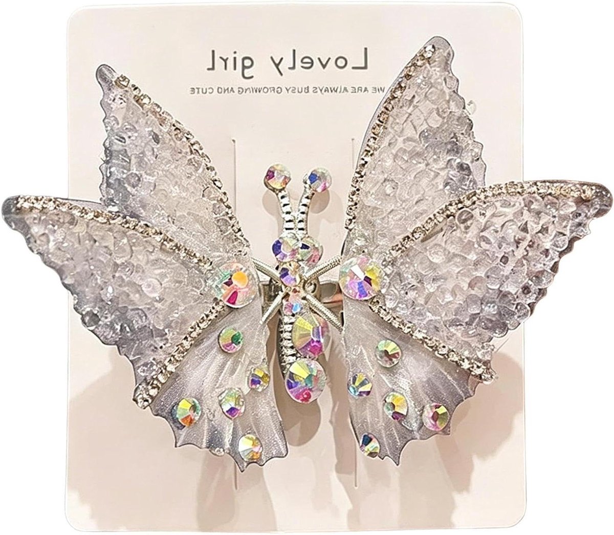 Haarpennen - Haarklemmen - Feestelijke Looks - Bewegende Vleugels - 9 x 7.5 cm - Strass