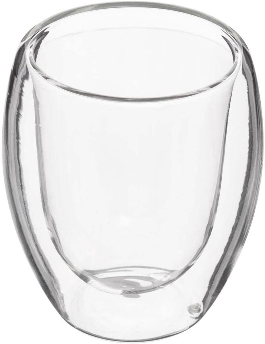 Koffiekopjes Set - Dubbelwandige glazen - Genieten van koffie - Isolerend effect - 7cl - Wit