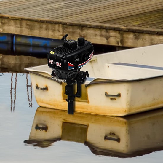 Buitenboordmotor - Bootmotor - Varen en vissen - Krachtige 2-takt motor - 52 cc - Zwart — afbeelding 3