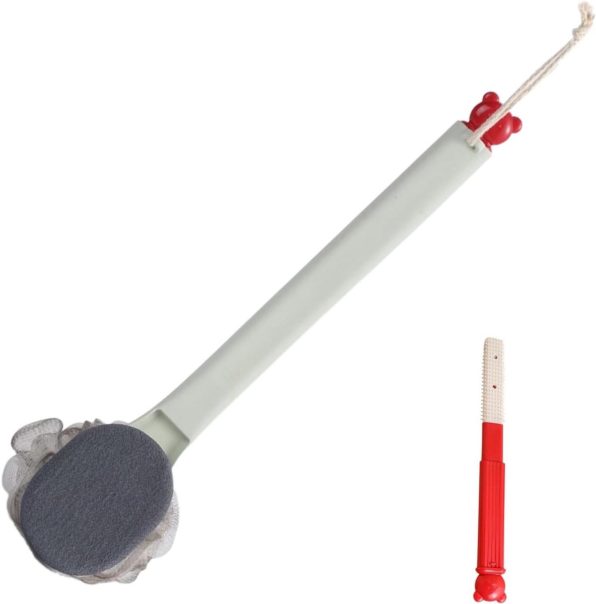 Badborstel Lange Steel - Douche Borstel - Huid Reinigen - Dubbelzijdig Ontwerp - 38 cm - Wit