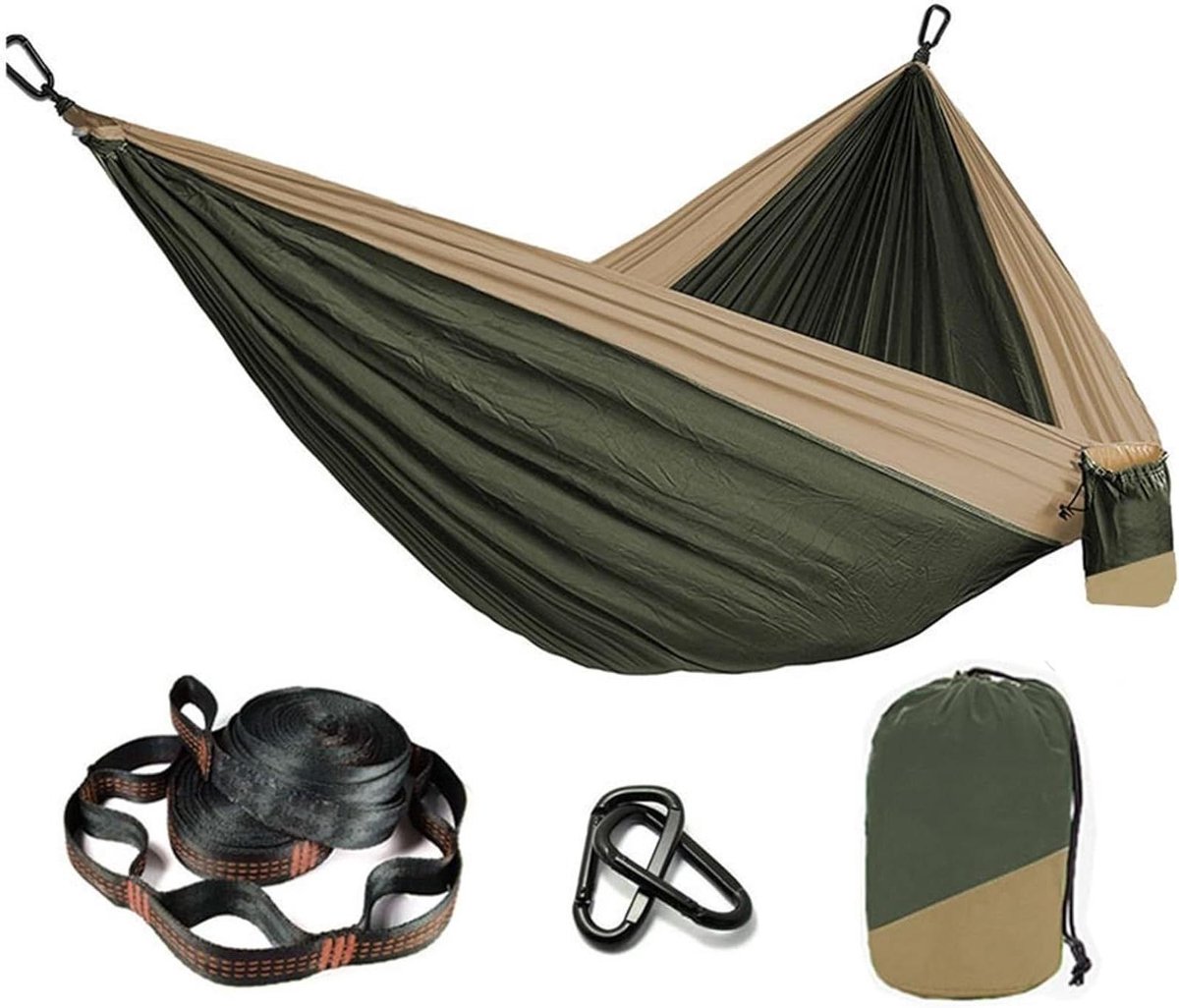 Lichtgewicht Hangmat - Draagbaar Hangbed - Outdoor Ontspanning - Verstelbare Riemen - 260x140cm of 300x190cm - Groen