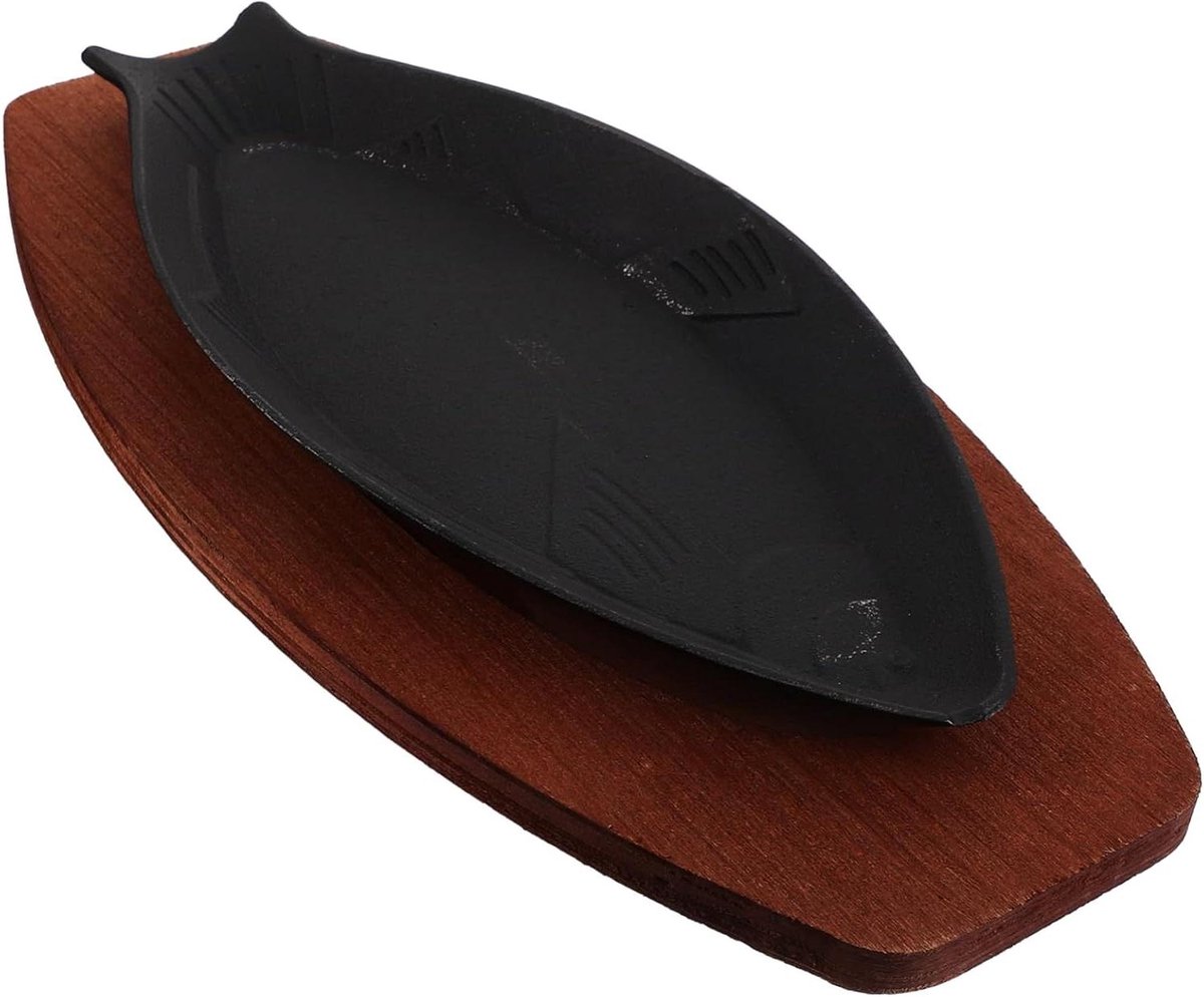 Grillplaat - Bakplaat Steak - Buiten Koken - Uniforme Warmte - 31x14x2.5cm - Zwart