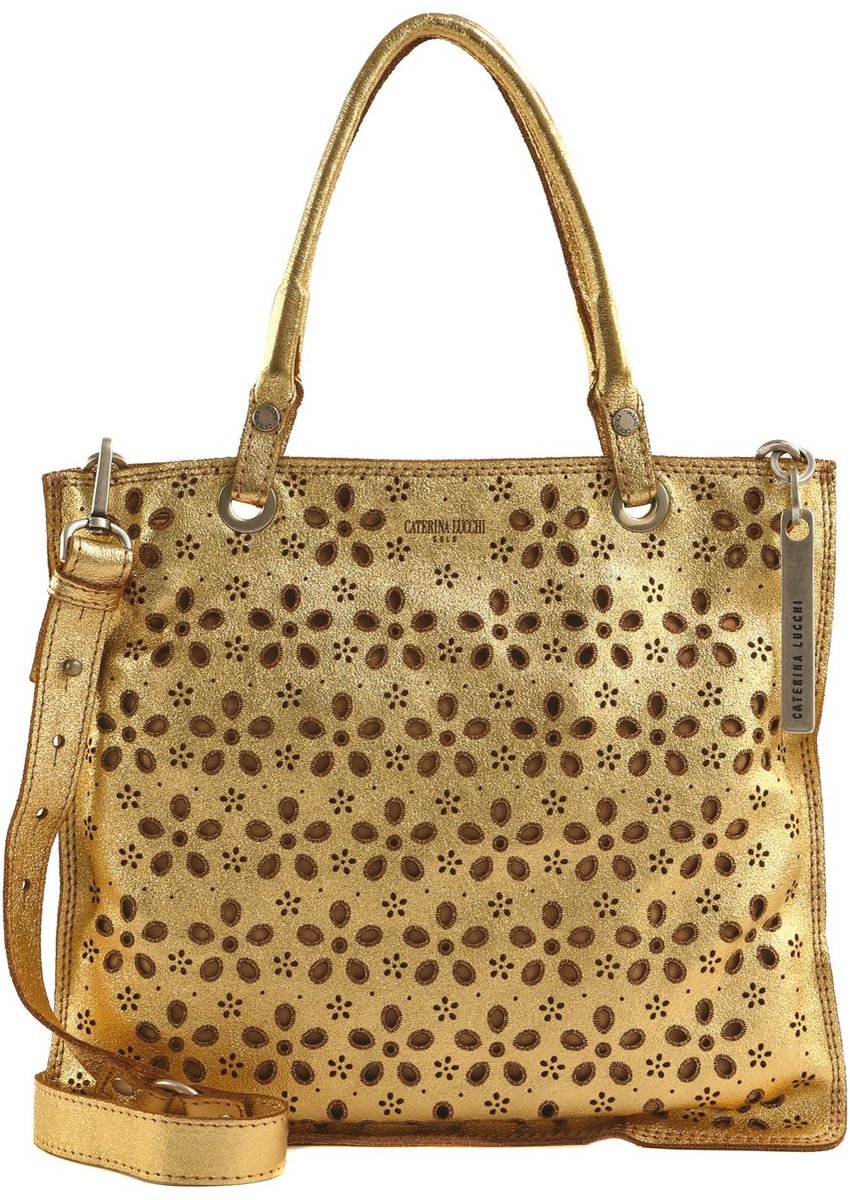 CATERINA LUCCHI handtas schoudertas Ambra Shopping Bag Oro + T / Burro goudkleurig