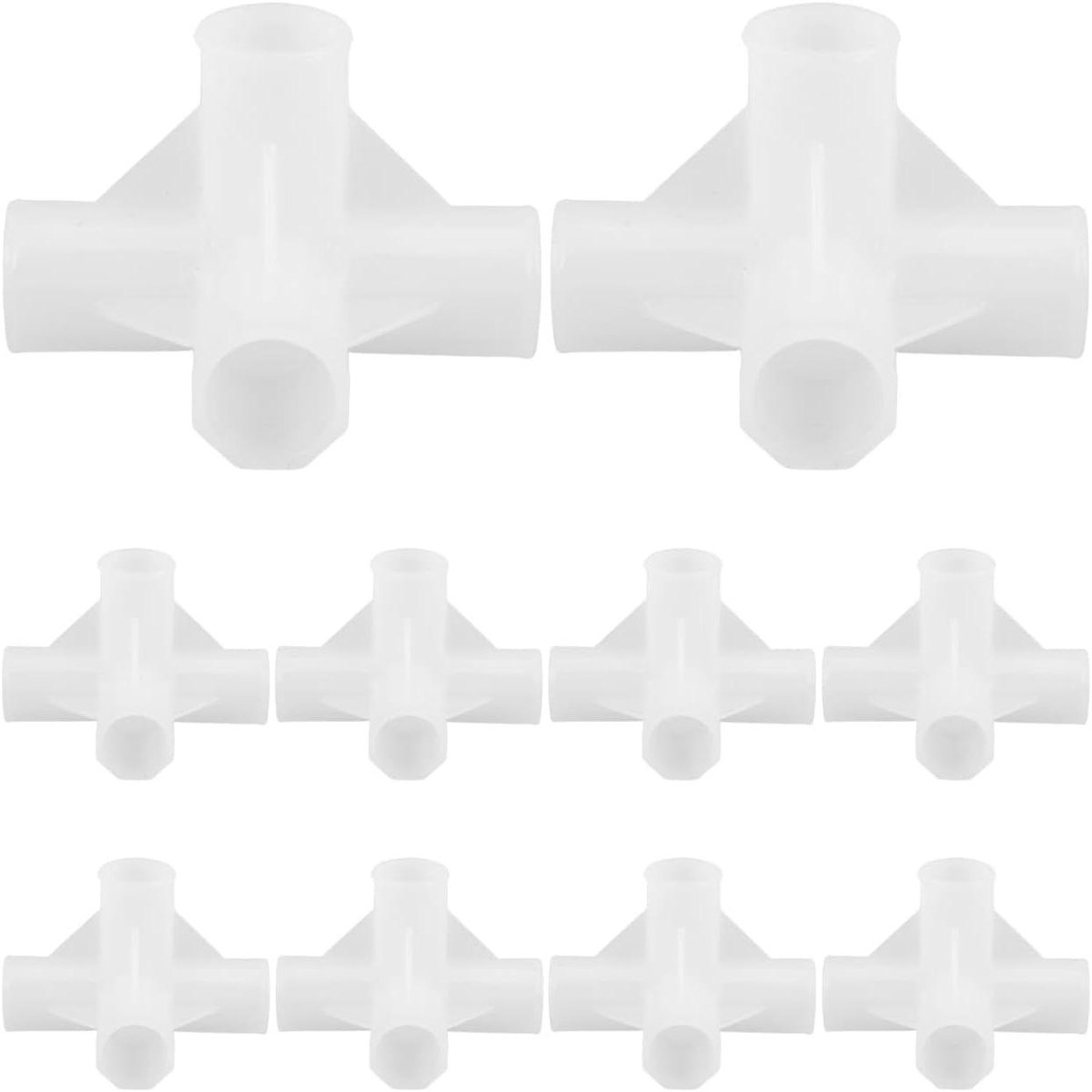 SHINEOFI 10 stuks 4-weg kunststof kledingstangverbinders, versterkte kaststangkoppeling, binnendiameter 13 mm, veelzijdig voor kledingkasten, schoenenrekken en wasdrogers