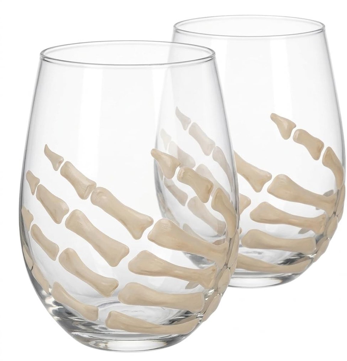 Dailygoods - Set van 2 Skelet-Hand Drinkglazen voor Halloween Decoratie